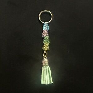 Pastel Beaded Tassel Keychain